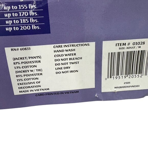 California Costumes Adult Gangster Costume Set M: Jacket Pants & Dickey With Tie - Picture 6 of 7